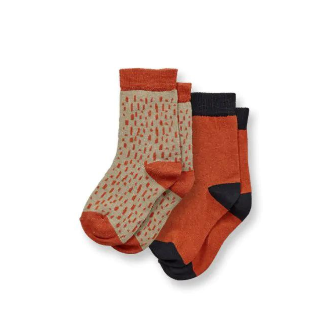 Socken 2er Pack Baumwolle Haselnuss