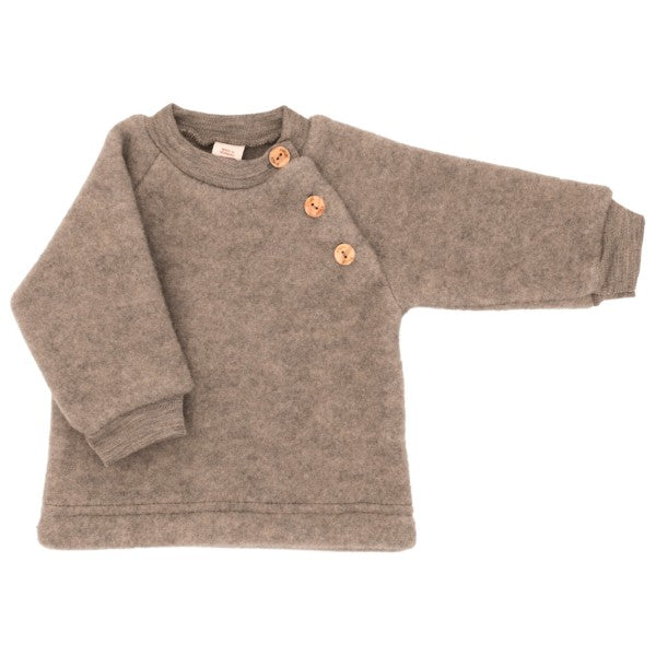 Raglan Pullover Wollfleece walnuss
