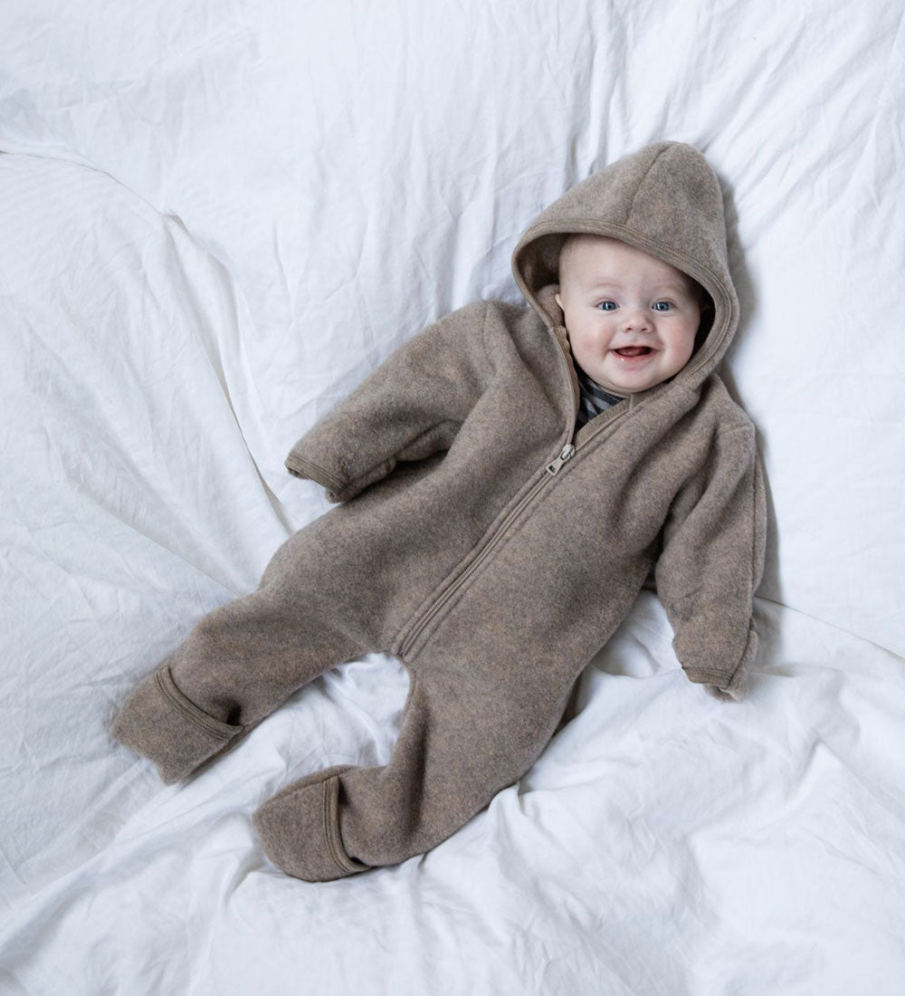 Woll-Fleece Overall walnuss