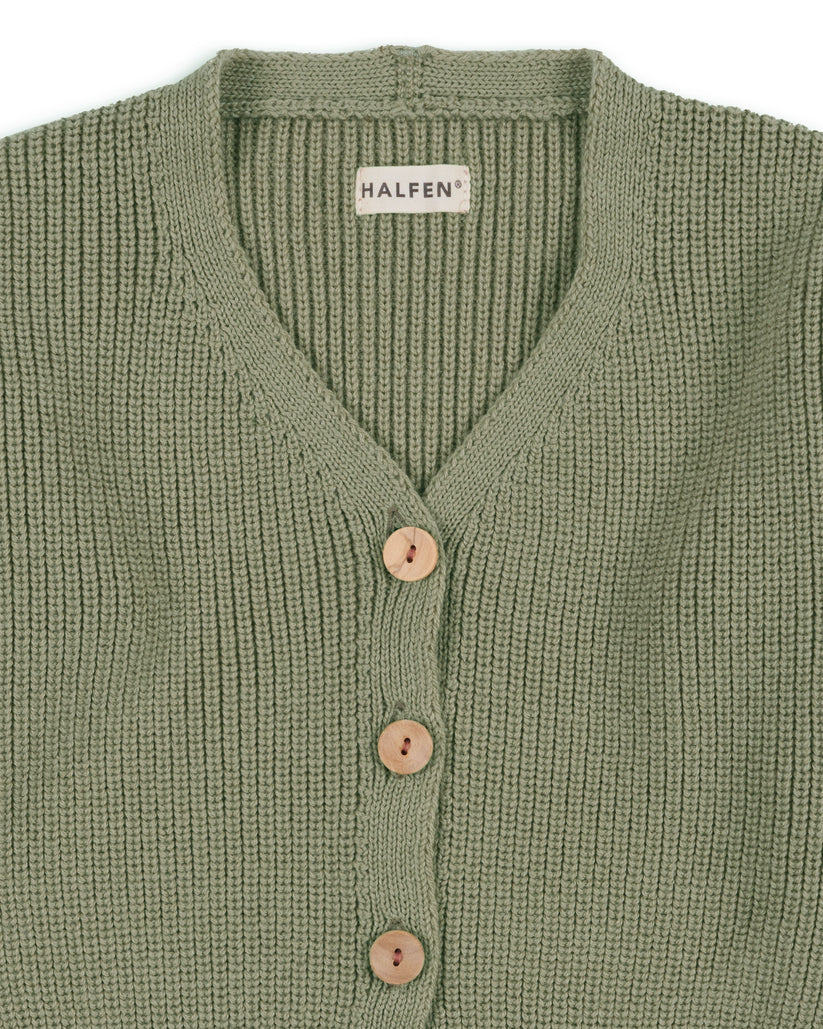 Grobstrick Cardigan Merino olive