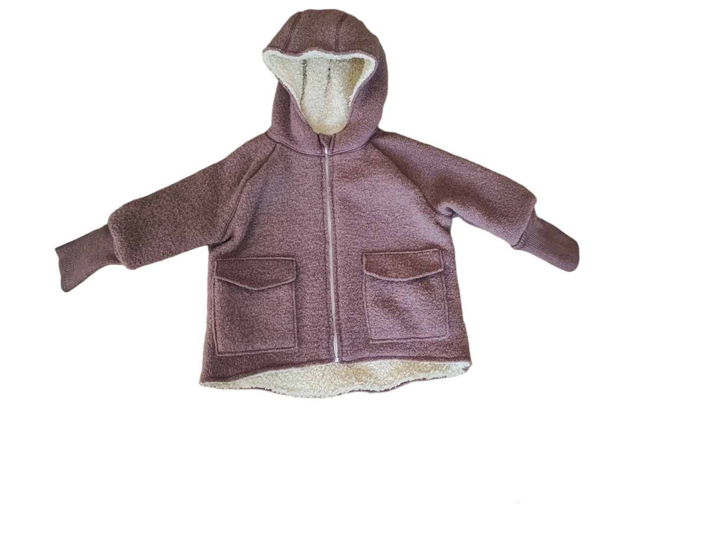 Winterjacke Walk mit Teddyplüsch mauve