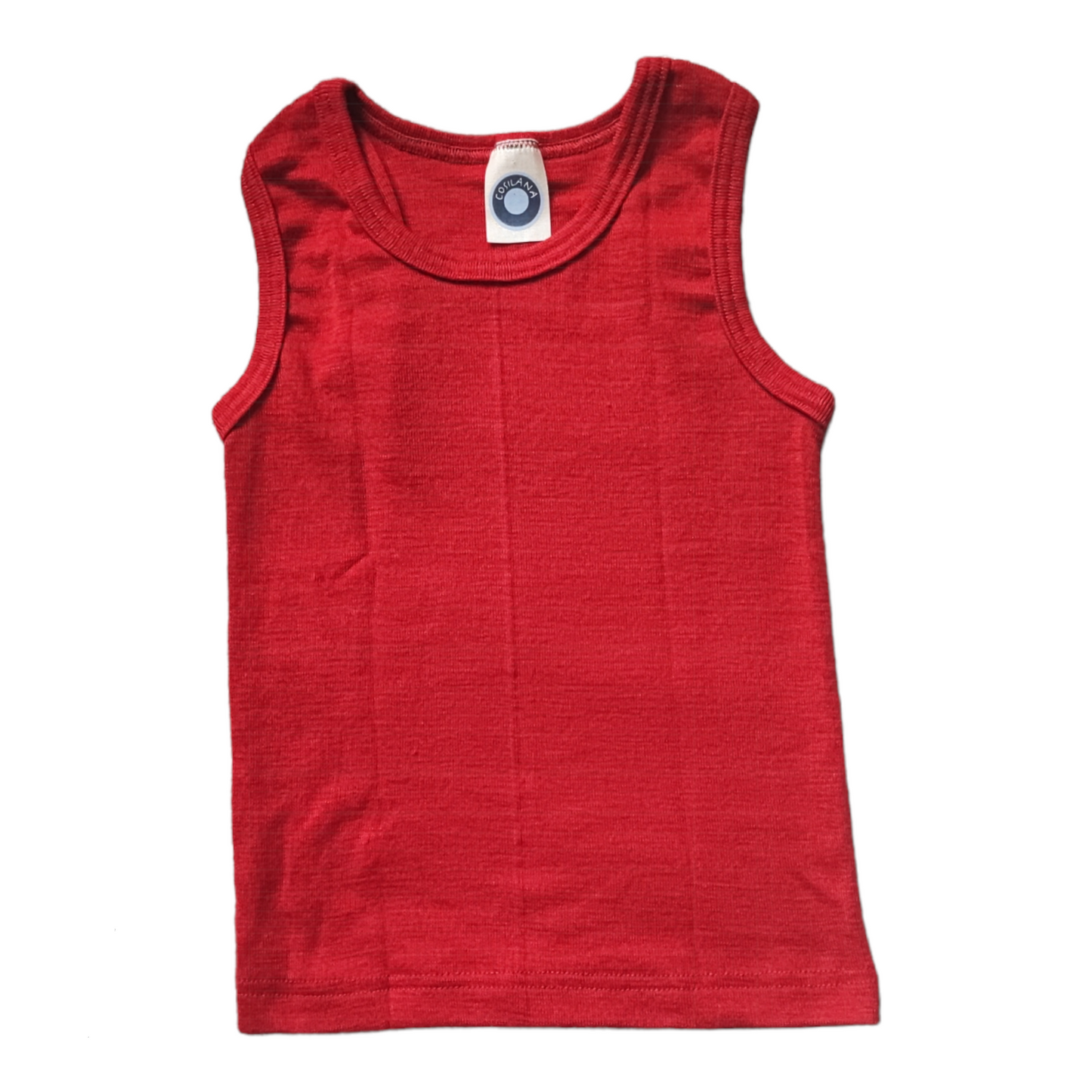 Kinder Achselhemd Wolle/Seide rot
