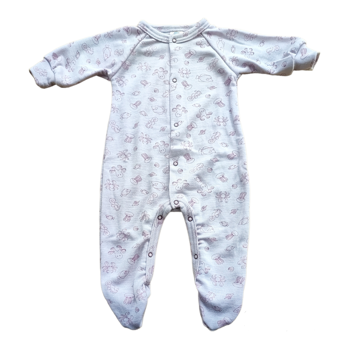 Schlafanzug Wolle/Seide mit Knopfleiste magnolie