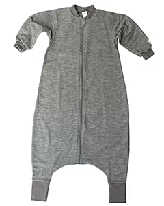 Schlafsack mit Fuß und Arm Wolle/Seide grau