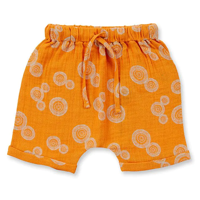 Shorts kurz Musselin rostorange mit Stempeldruck