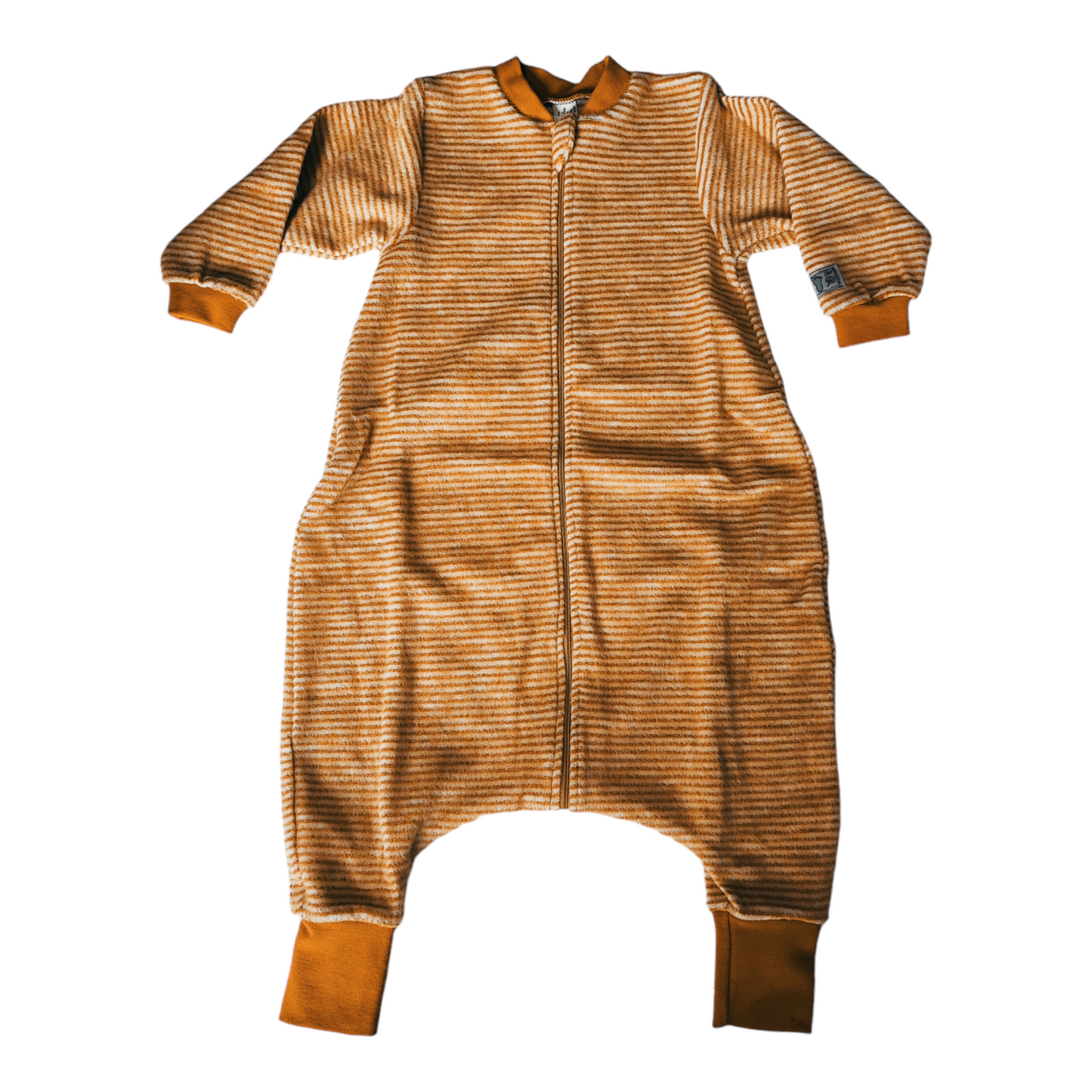 Schlafsack mit Fuß Wollfleece curry