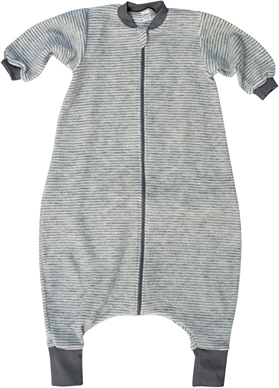 wollfleece schlafsack Schlafsack mit Fuß Wollfleece grau gestreift – Baumwollbaby