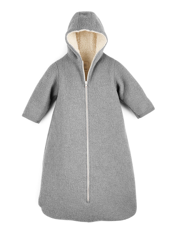 Walksack mit Teddyplüsch grau