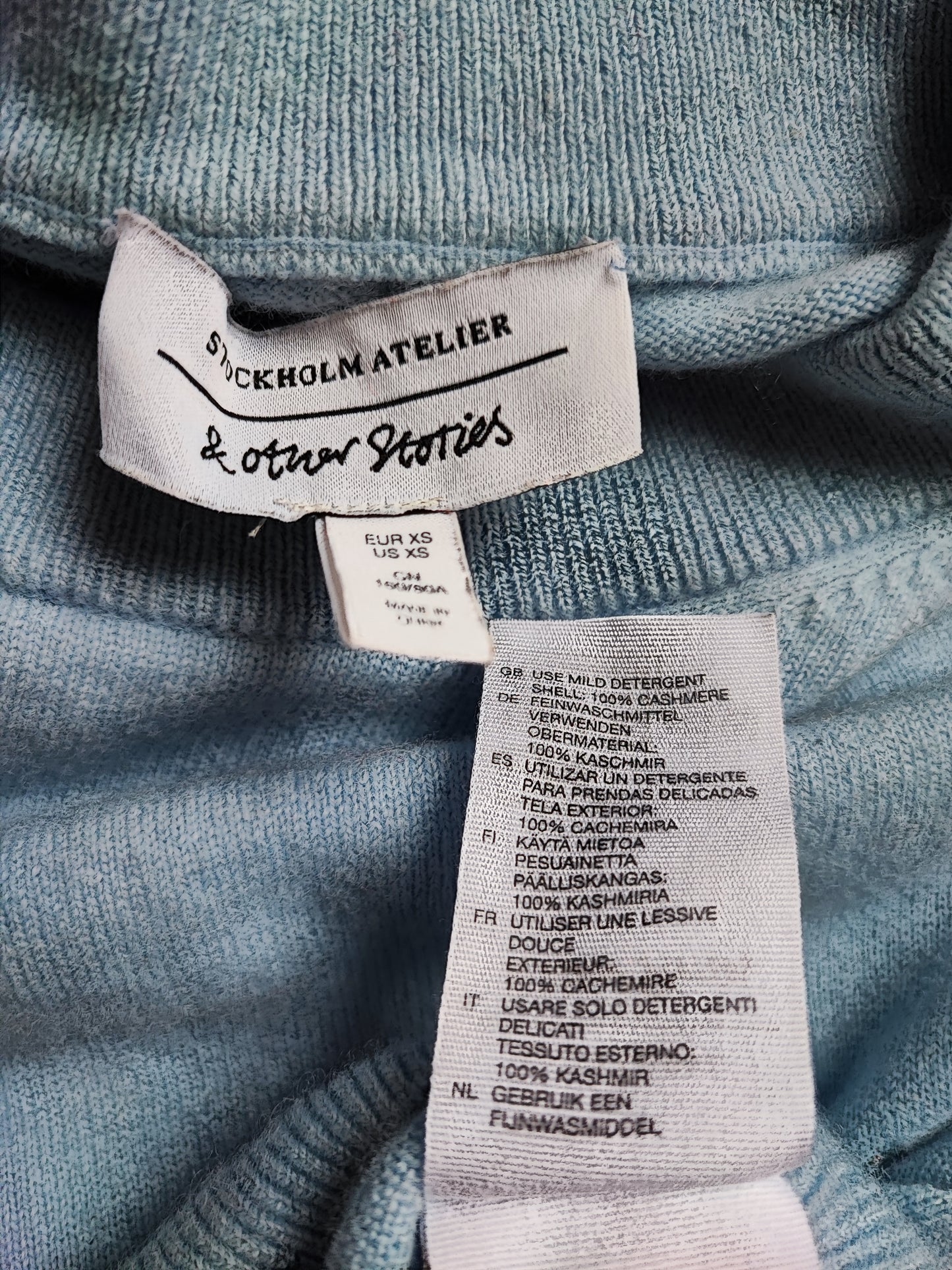 Pullover Kaschmir hellblau Gr. XS / Modell 76