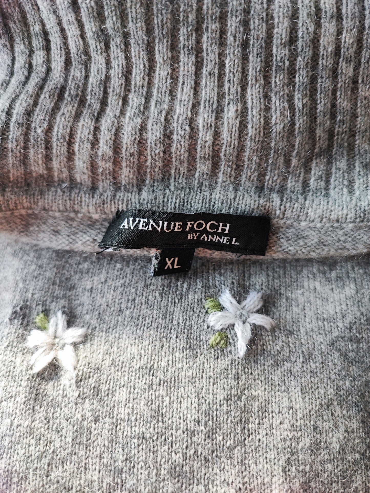 Pullover Kurzarm Kaschmir grau Gr. XL / Modell 90