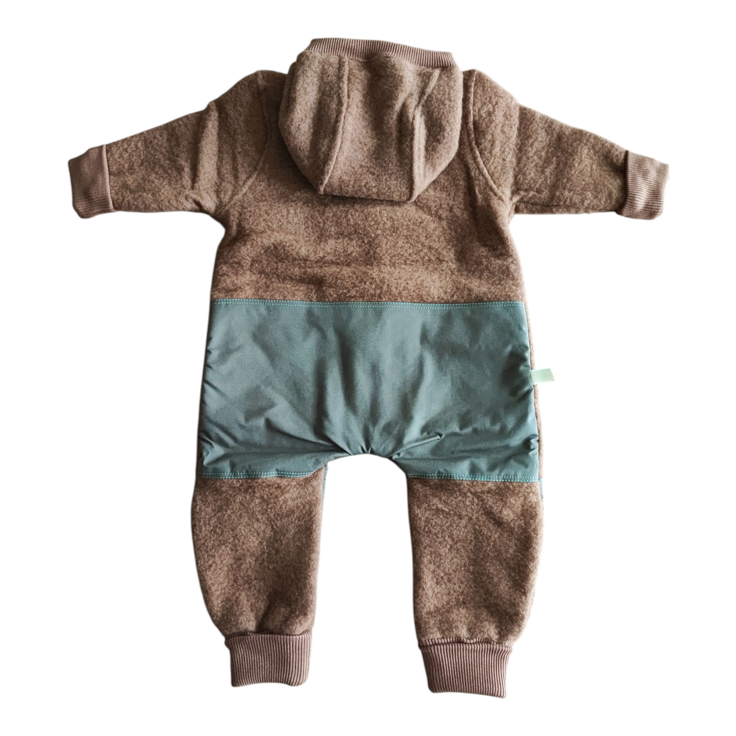 Woll-Fleece Overall braun mit Patches