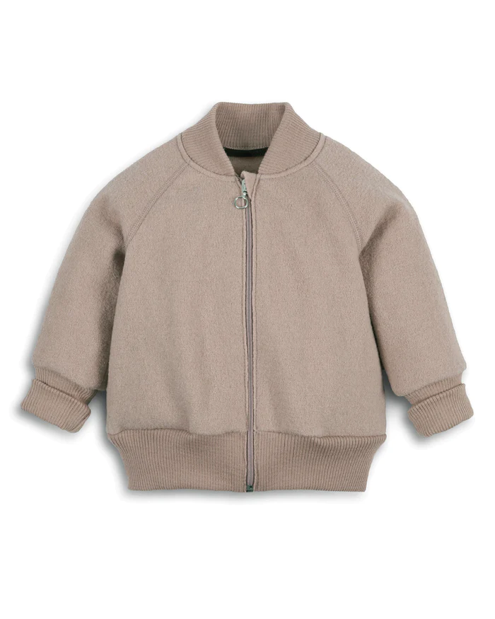Bomberjacke Wollwalk taupe