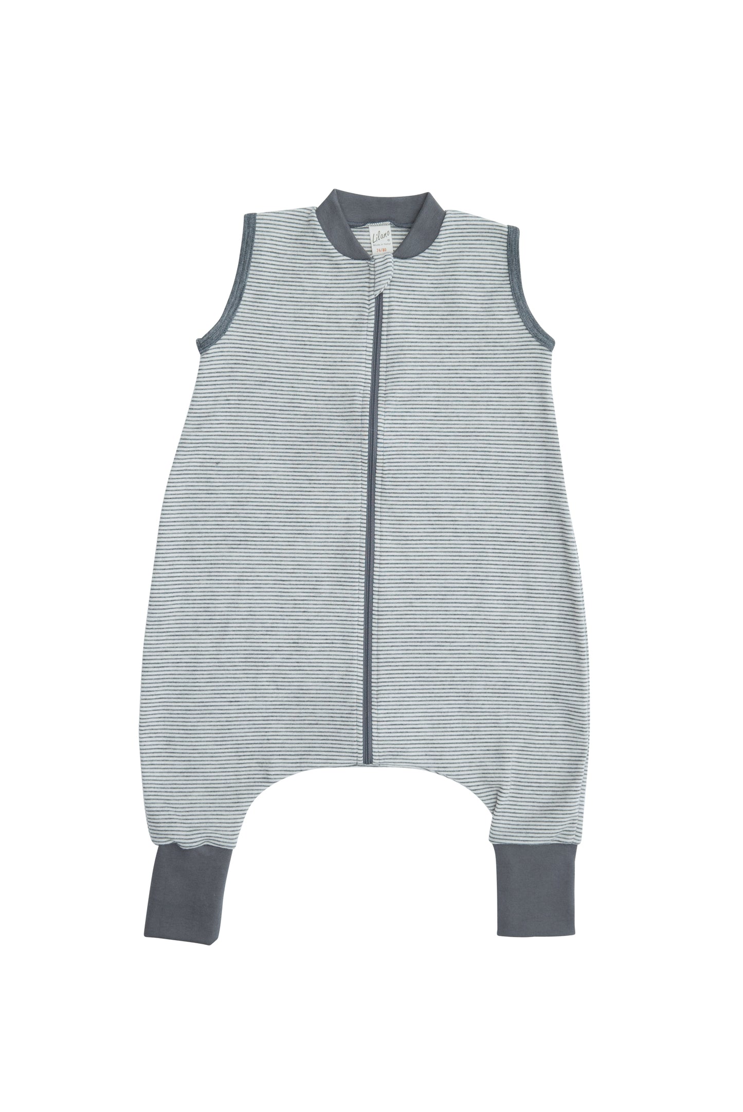 Schlafsack mit Fuß Wolle/Seide grau