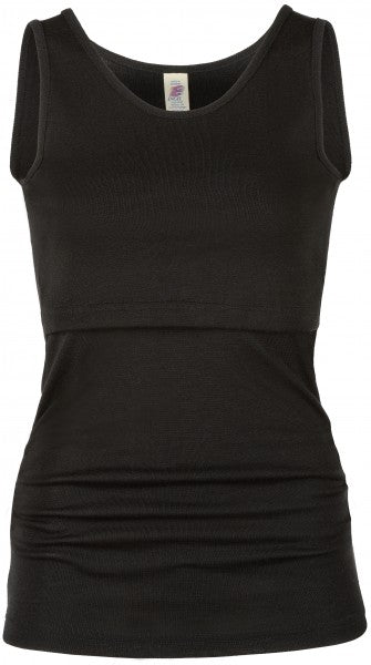 Stillshirt Wolle/Seide ohne Arm schwarz