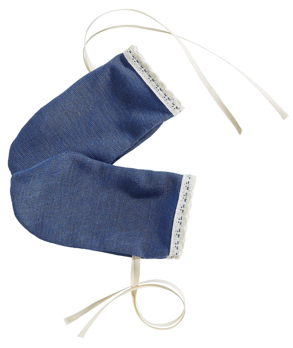 Wolle/Seide Fäustlinge/Kratzschutz blau