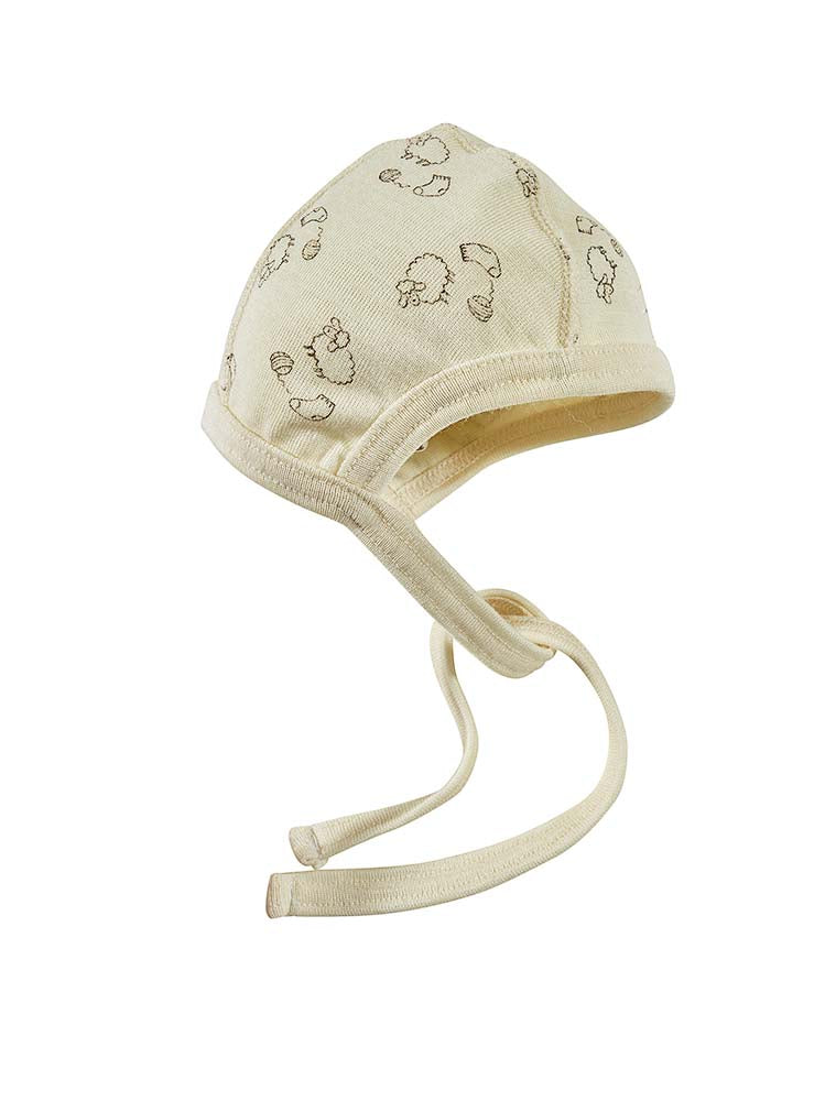 Häubchen Wolle/Seide natur