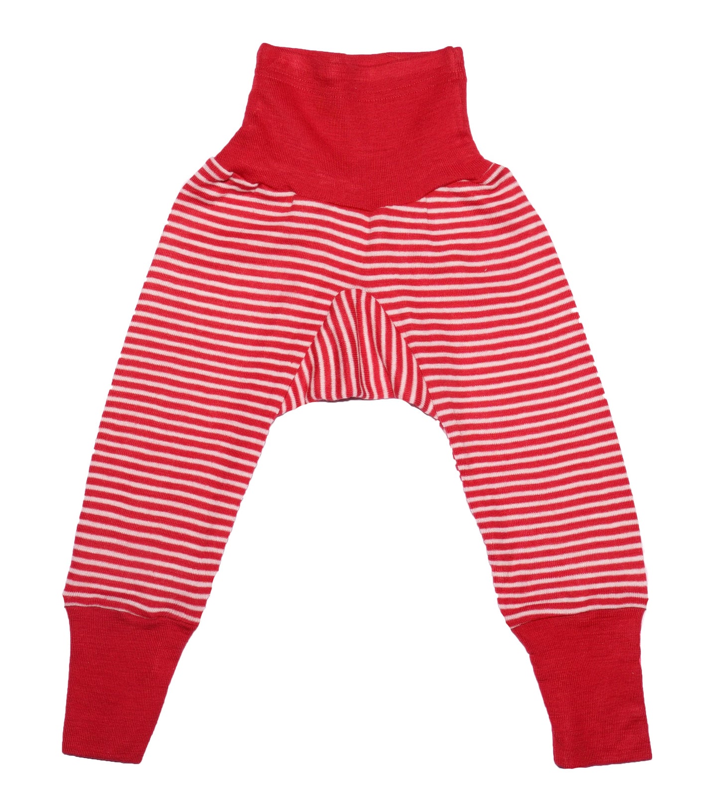 Wolle/Seide Hose rot-gestreift