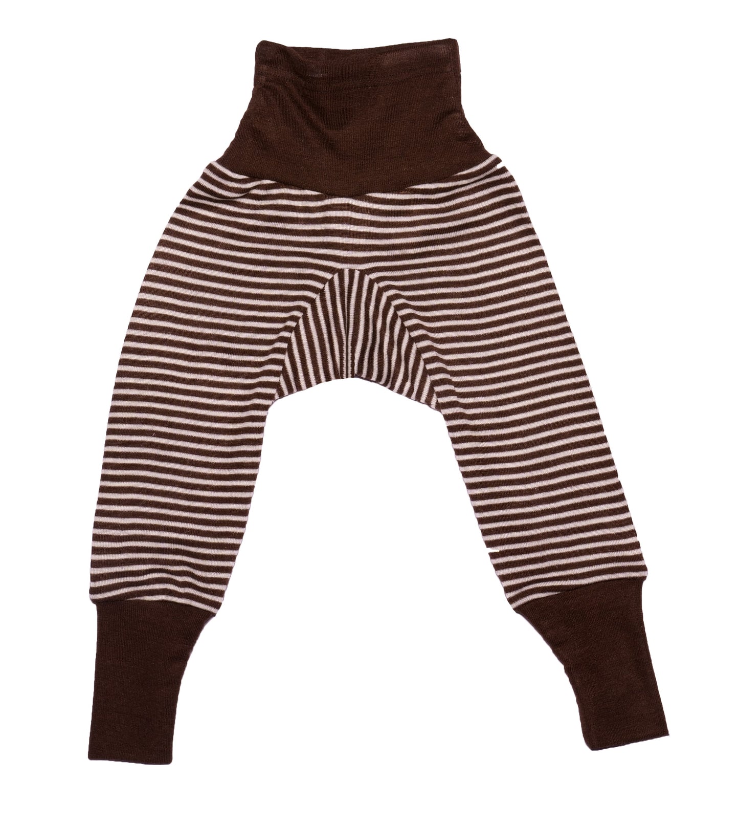 Wolle/Seide Hose braun-gestreift