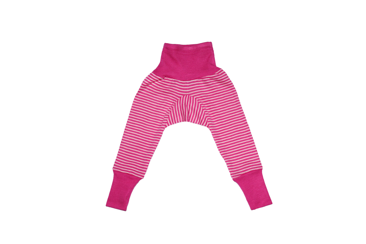 Wolle/Seide Hose pink-gestreift