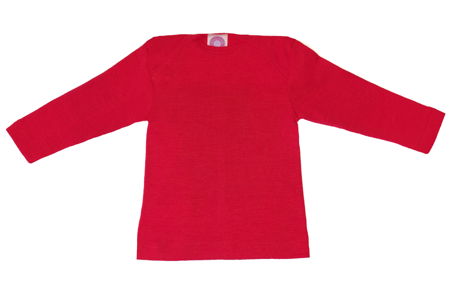 Langarmshirt Schlupfkragen Wolle/Seide Rot