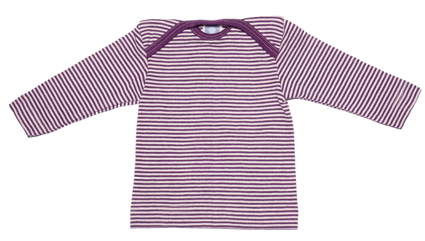 Langarmshirt Wolle/Seide Pflaume
