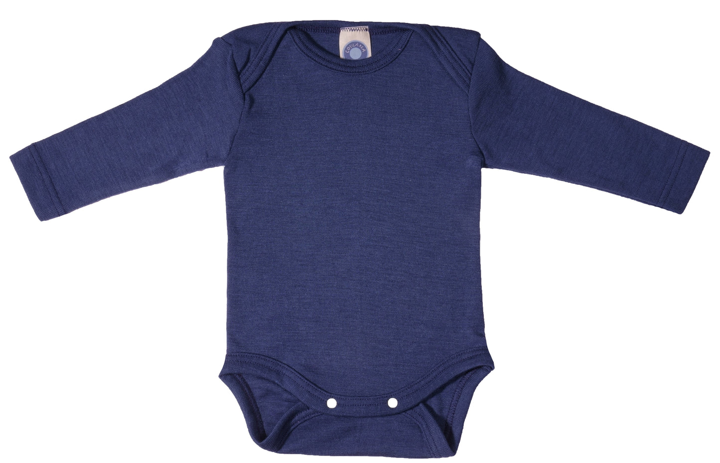 Wolle/Seide Langarm-Body Marine