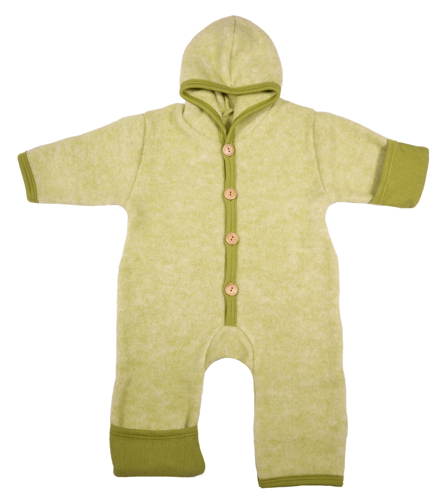 Woll-Fleece Overall mit umklappbaren Bündchen lindgrün