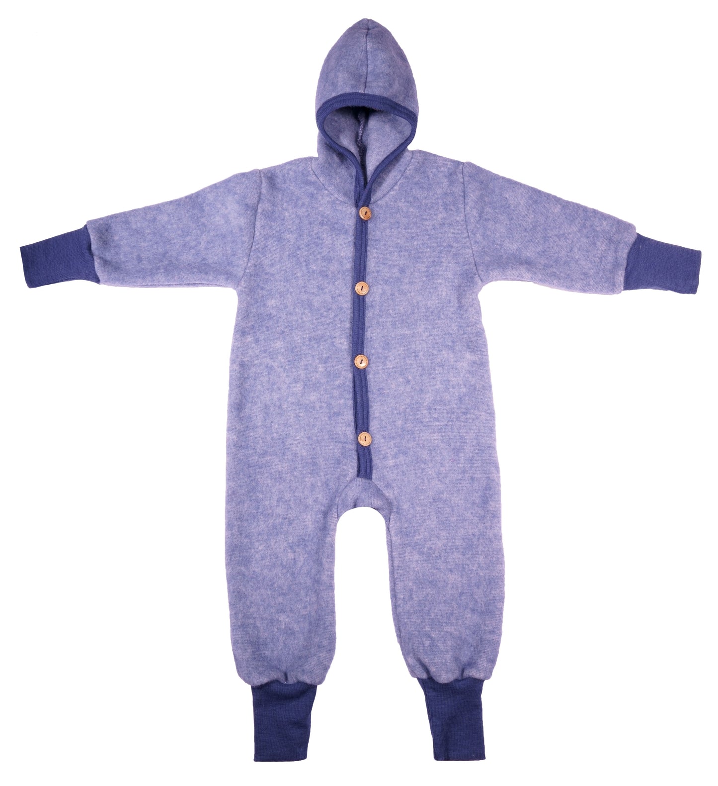 Woll-Fleece Overall blau-meliert