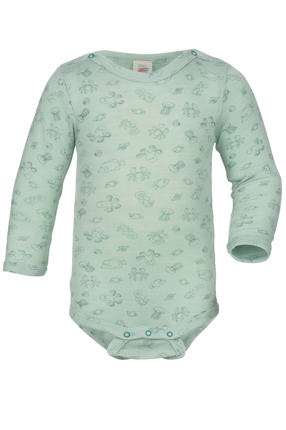 Wolle/Seide Langarm-Body mint