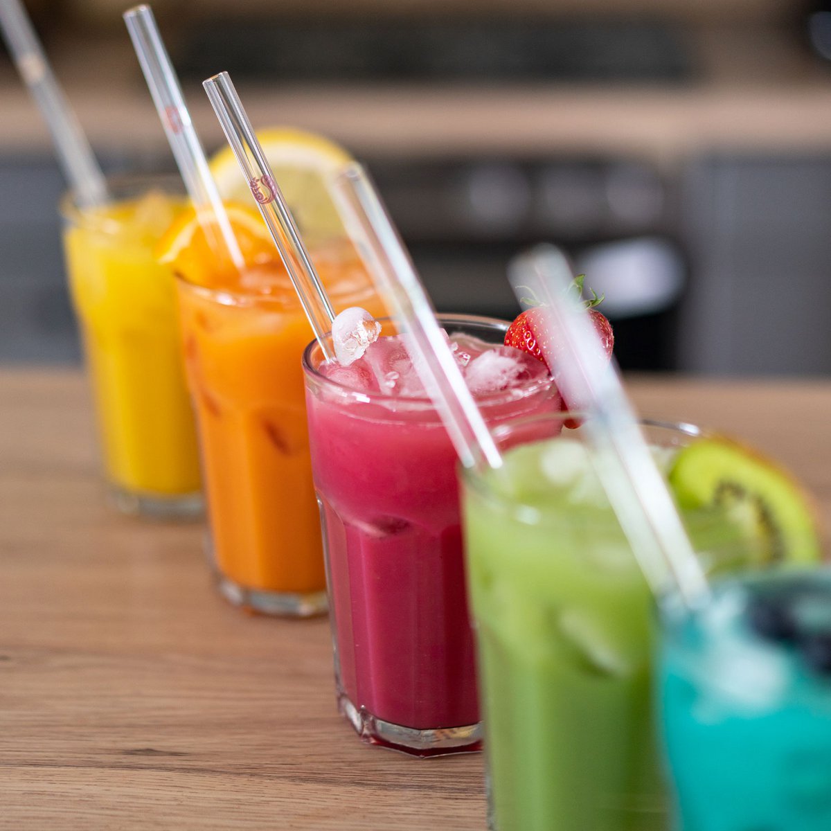 Trinkhalme aus Glas 6er Set