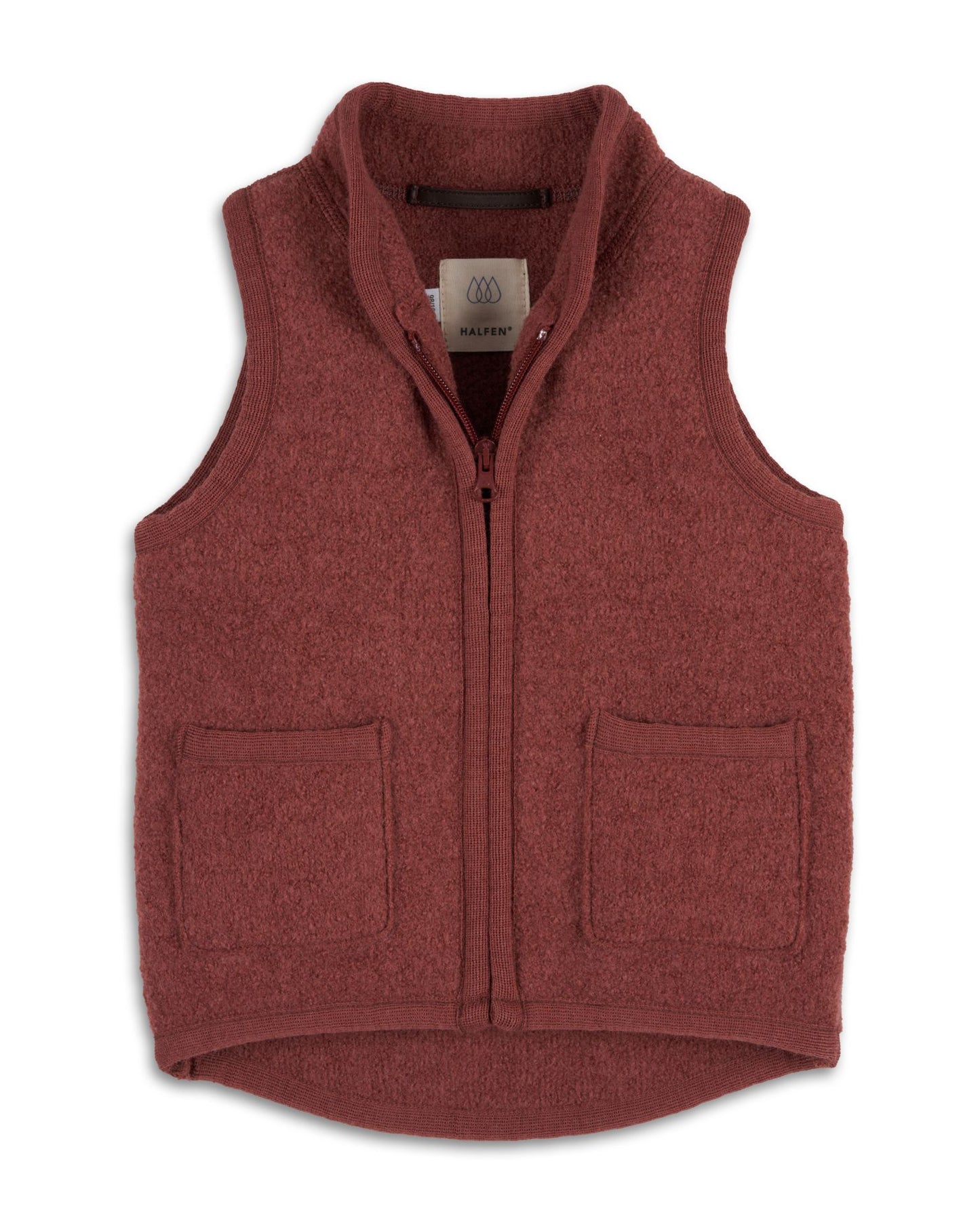 Weste Wollwalk marone