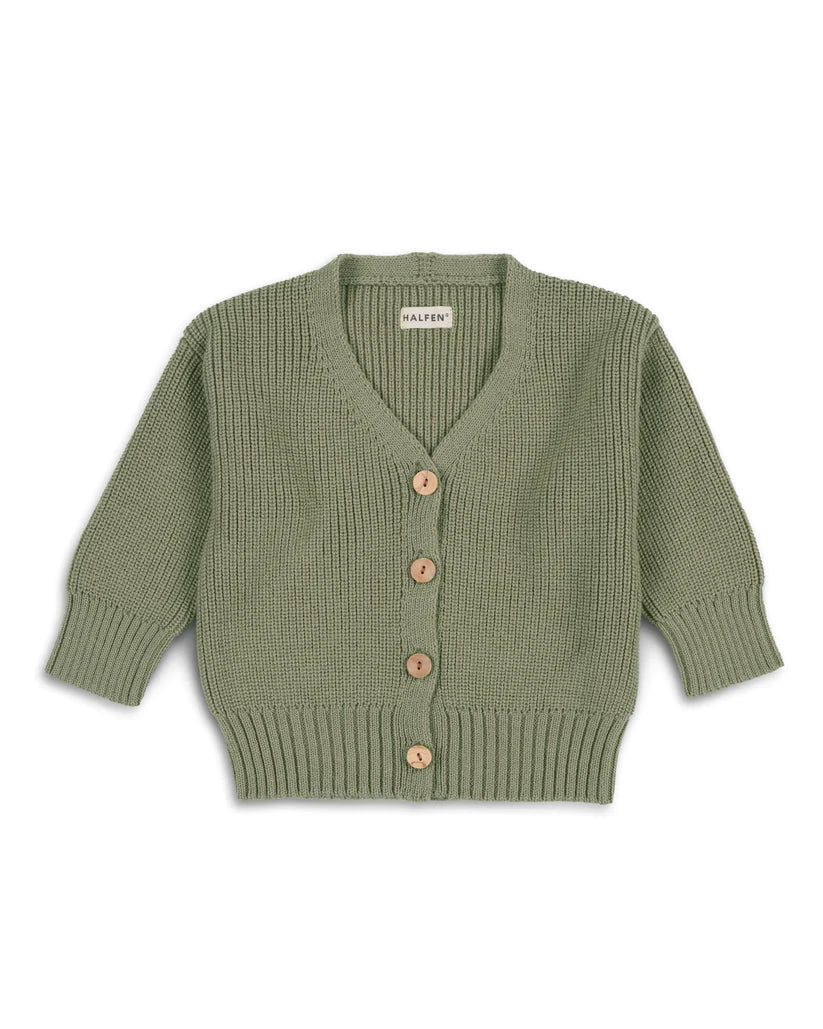 Grobstrick Cardigan Merino olive