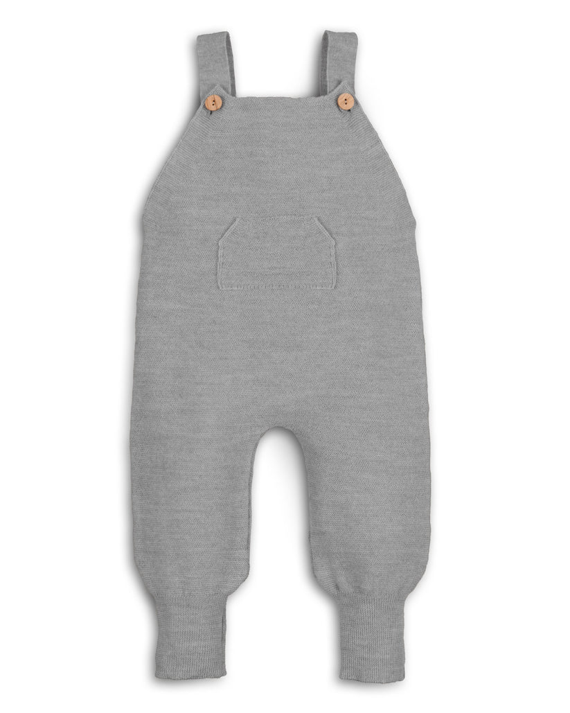 Latzhose Feinstrick grau