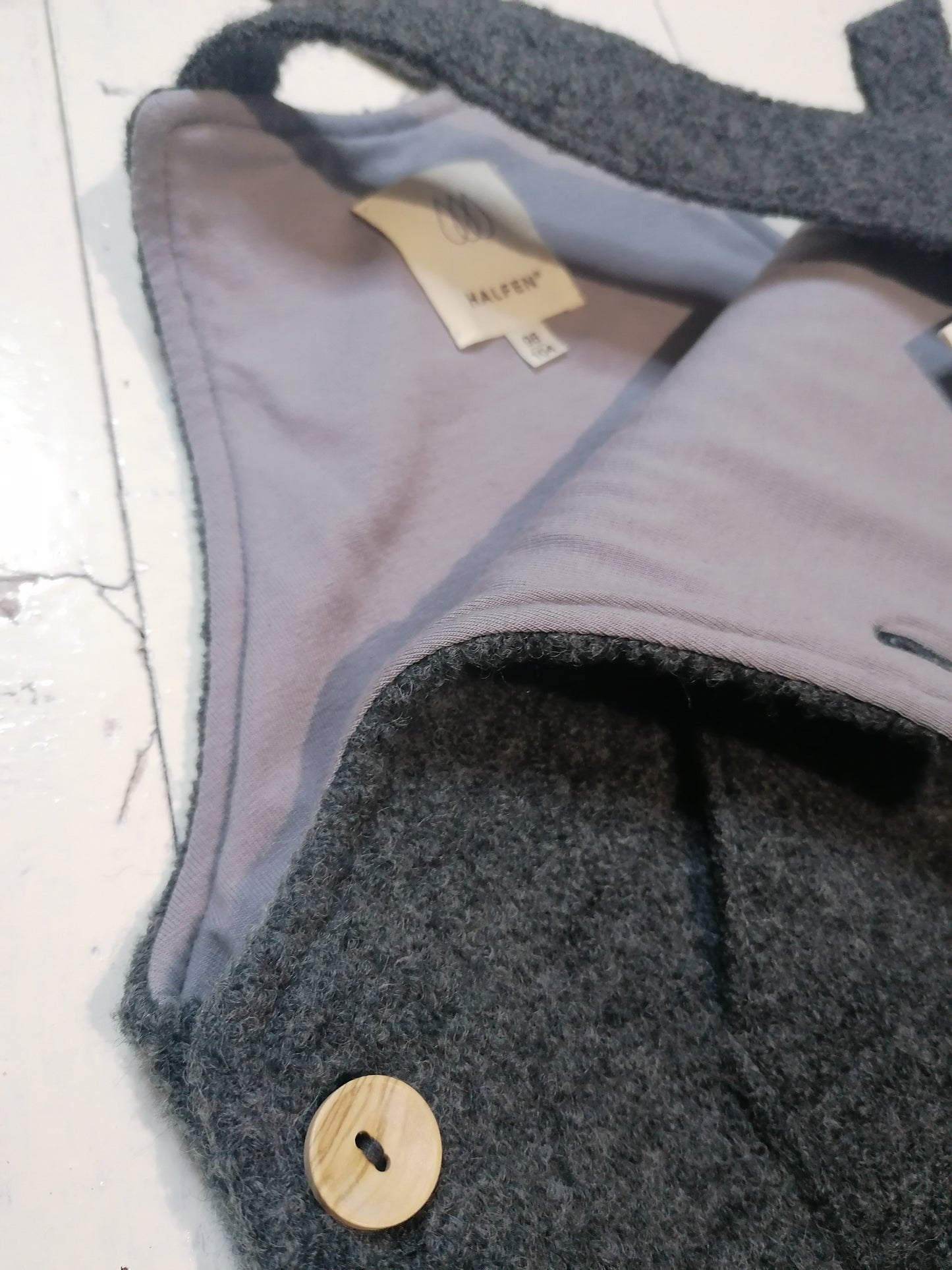 Latzhose Bio Wollwalk schiefer