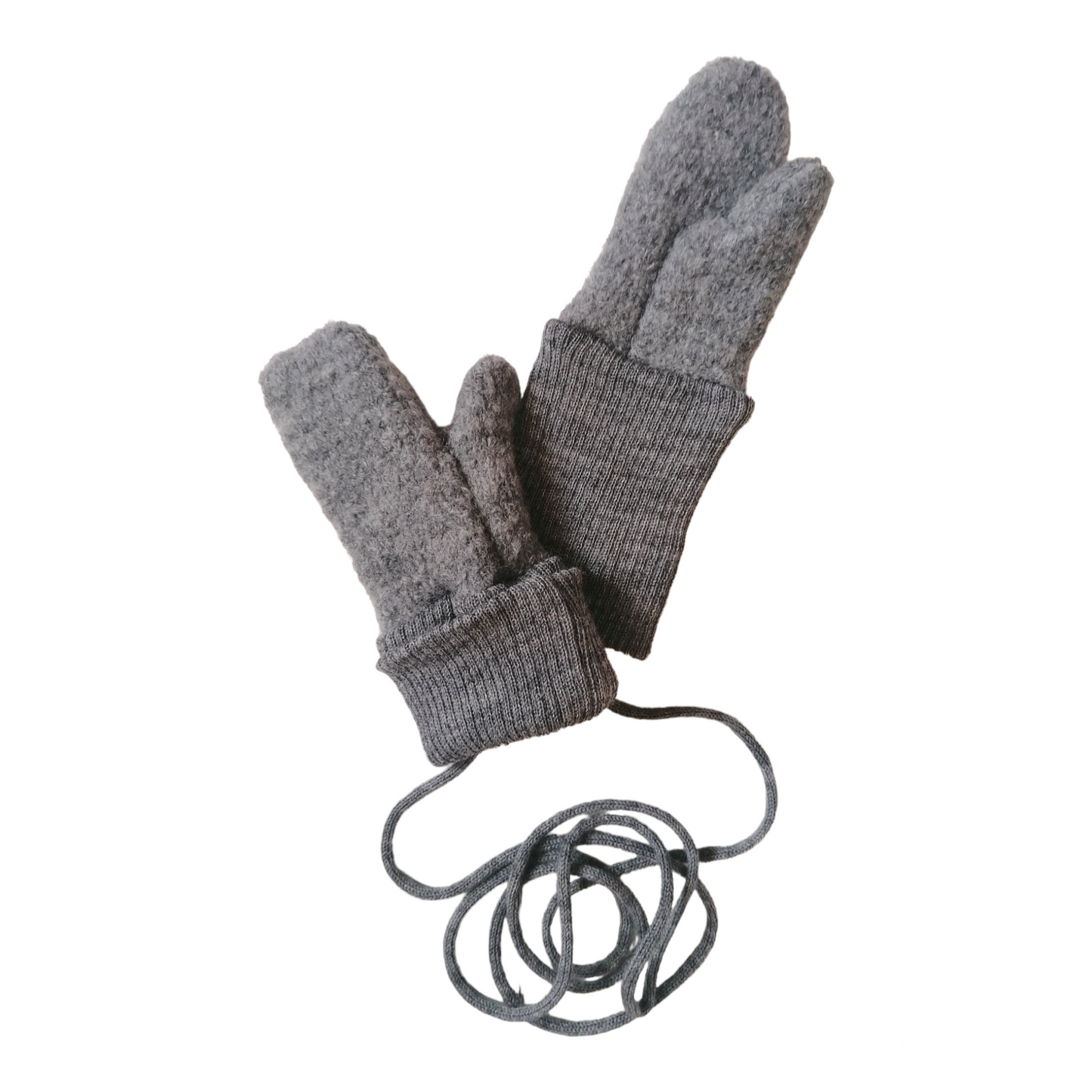 Wollwalk Fäustel Handschuhe grau