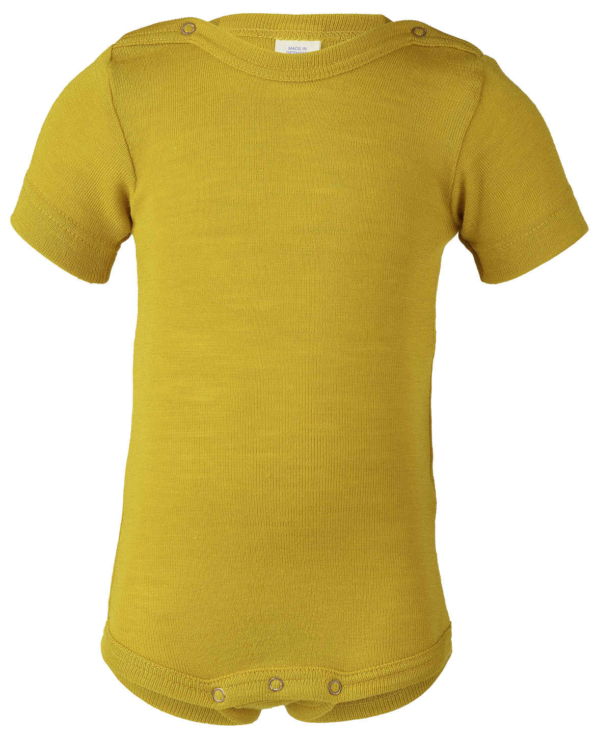 Wolle/Seide Kurzarm-Body Safran