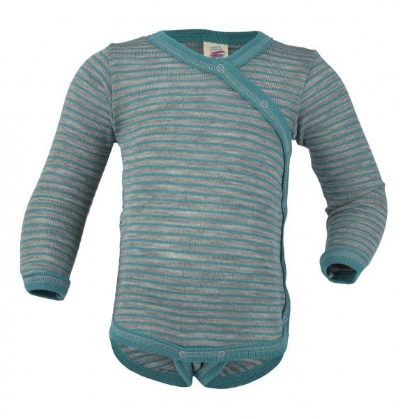 Wickelbody Wolle/Seide eisvogel