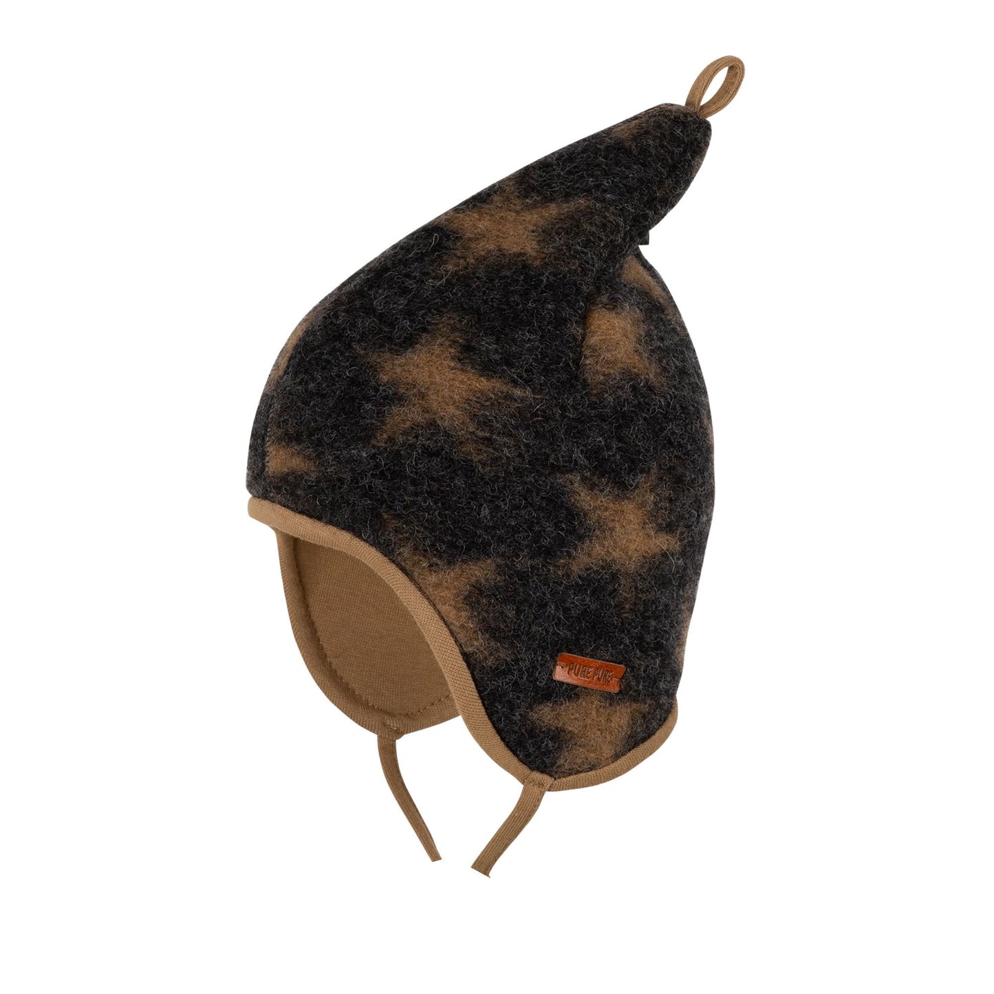 Wollwalk Mütze anthrazit Sterne