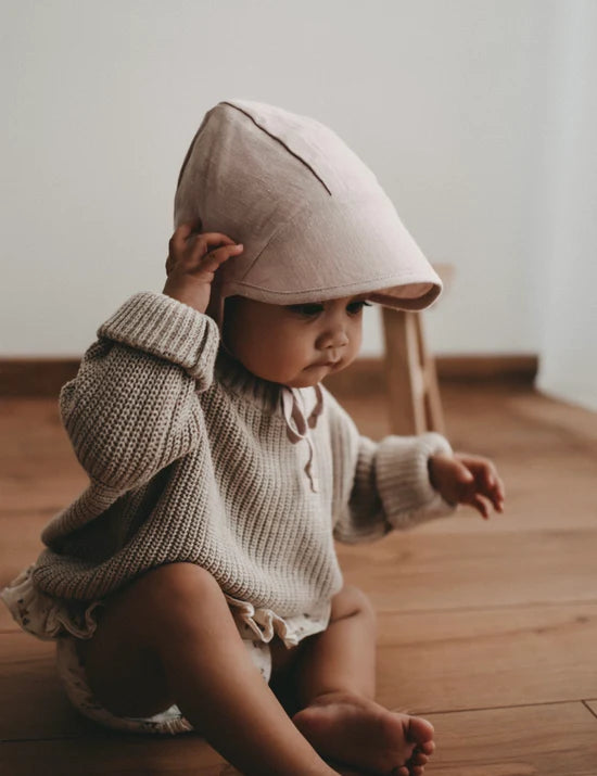 Sonnenkappe Leinen blush