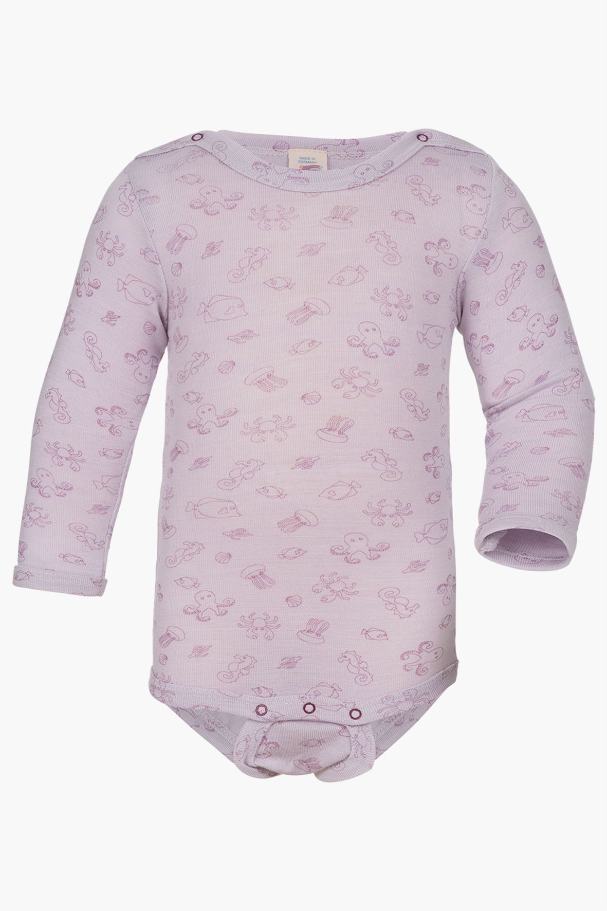 Wolle/Seide Langarm-Body magnolie