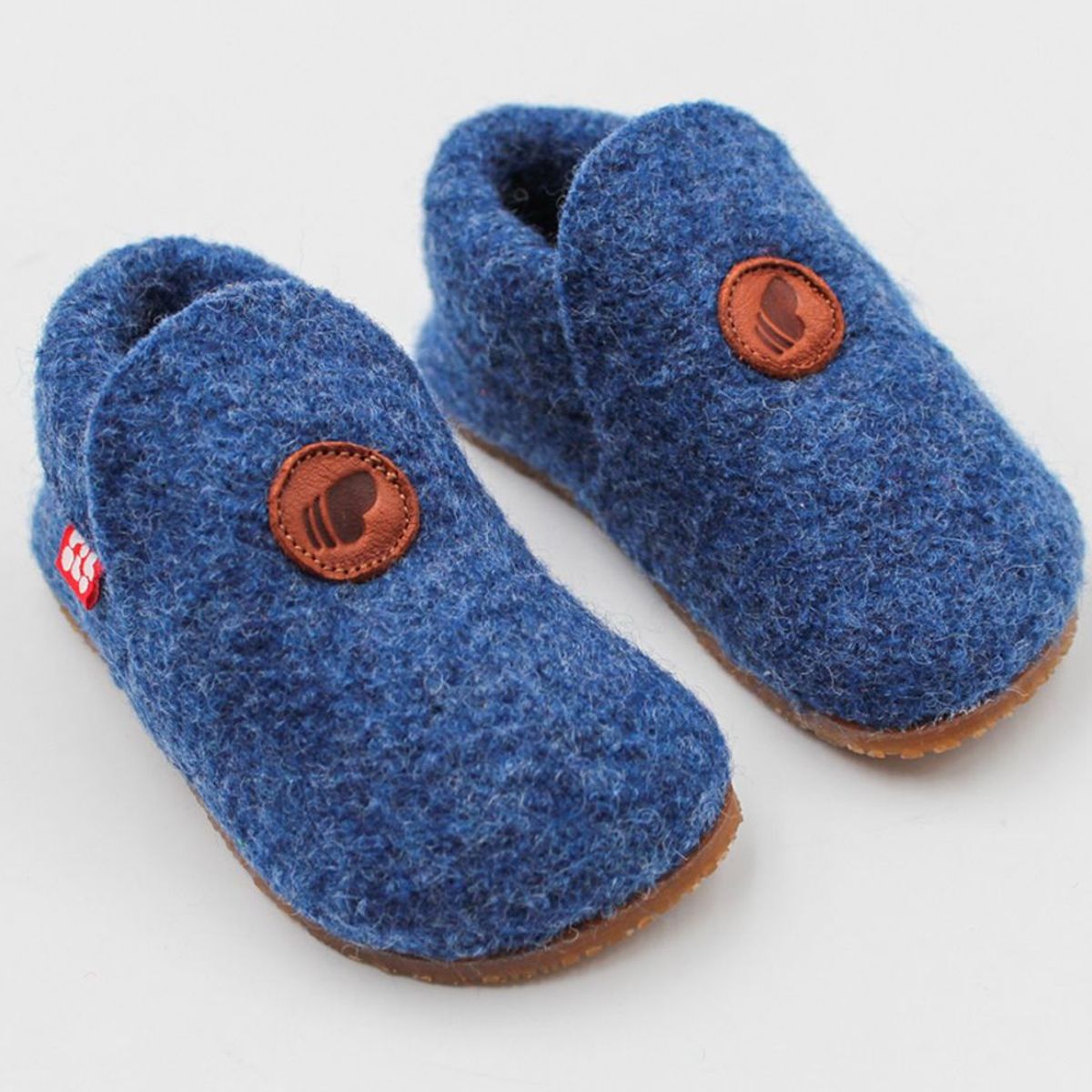 Barfußschuh Wolle blau