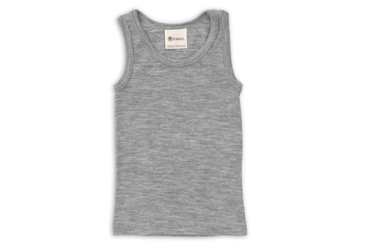 Kinder Achselhemd Wolle/Seide grau