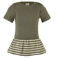 Wolle/Seide Langarm-Body Olive mit Rock