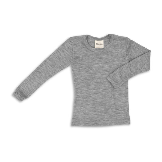 Shirt lang Wolle/Seide grau melange