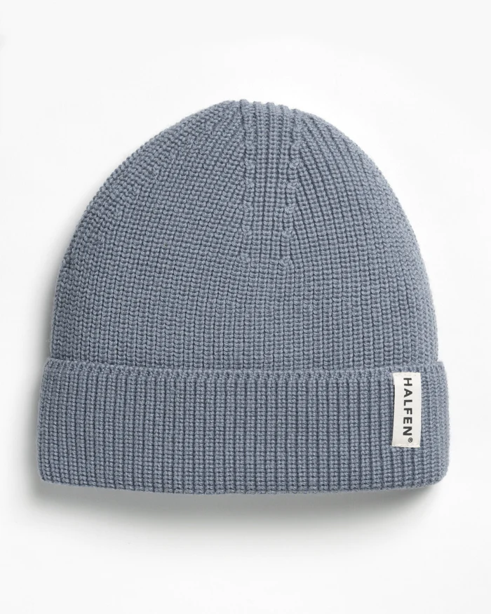 Beanie Merino rauchblau