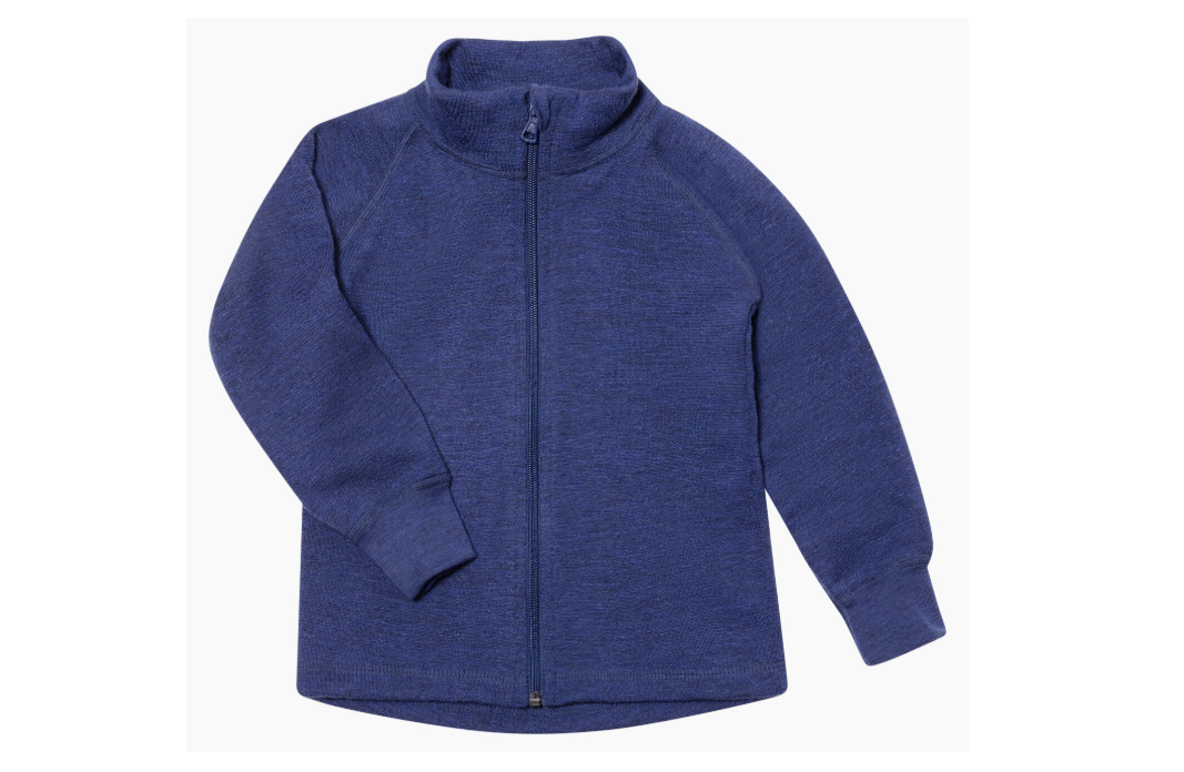 Jacke Schurwolle Frottee enzian