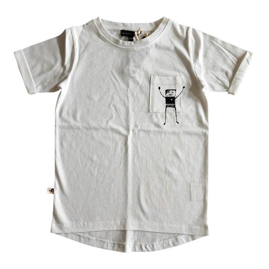 T-Shirt Bio Baumwolle blanco mit Aufdruck