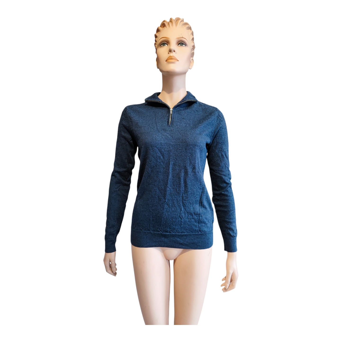 Pullover Merinowolle marine Gr. M / Modell 28