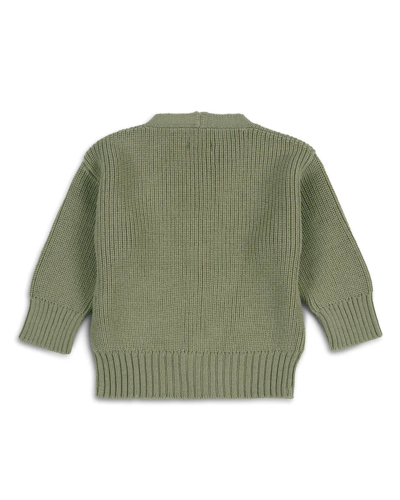 Grobstrick Cardigan Merino olive